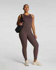 SPANX® BodyLine High Neck Cropped Tank with FlexForm Cups | Dark Cacao