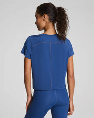 SPANX® BoostUp Crewneck Tee with StayCool Tech | Faded Indigo