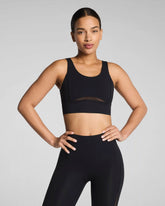 SPANX® BodyLine Sheerious Longline Sports Bra | Very Black