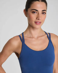SPANX® BoostUp Scoop Neck Shelf Tank with StayCool Tech | Faded Indigo