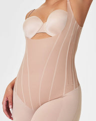 SPANXsupersculpt® TotalContour Open-Bust Mid-Thigh Bodysuit | Natural Bronze