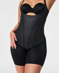 SPANXsupersculpt® TotalContour Open-Bust Mid-Thigh Bodysuit | Very Black
