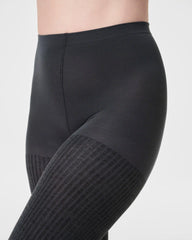 SPANXshape® Rib Knit Shorty Tights | Charcoal Heather Cozy Rib