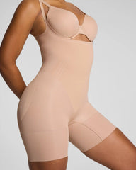 SPANXsculpt® GoFigure Open-Bust Mid-Thigh Bodysuit | Chai