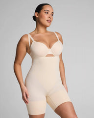 SPANXsculpt® GoFigure Open-Bust Mid-Thigh Bodysuit | Toasted Coconut