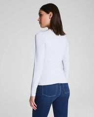 SPANXsmooth® Jersey Crewneck Long Sleeve Top | Classic White