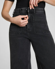 SPANXshape® Authentic 360 Cropped Wide Leg Jeans with Patch Pockets | Carbon
