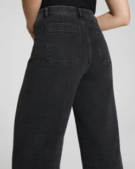 SPANXshape® Authentic 360 Cropped Wide Leg Jeans with Patch Pockets | Carbon