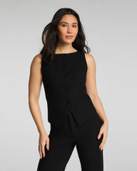 SPANX® WellSuited Tailored Button-Down Vest | Classic Black