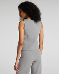 SPANX® WellSuited Tailored Button-Down Vest | Heather Grey