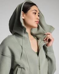 SPANX® BoostUp Cotton Fleece Full Zip Hoodie | Sage Brush