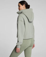 SPANX® BoostUp Cotton Fleece Full Zip Hoodie | Sage Brush
