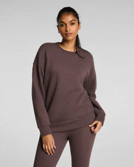 SPANX® BoostUp Cotton Fleece Crewneck Tunic | Dark Cacao