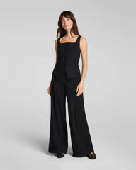 SPANX® EasyBreezy Cotton Linen Button-Down Vest | Classic Black