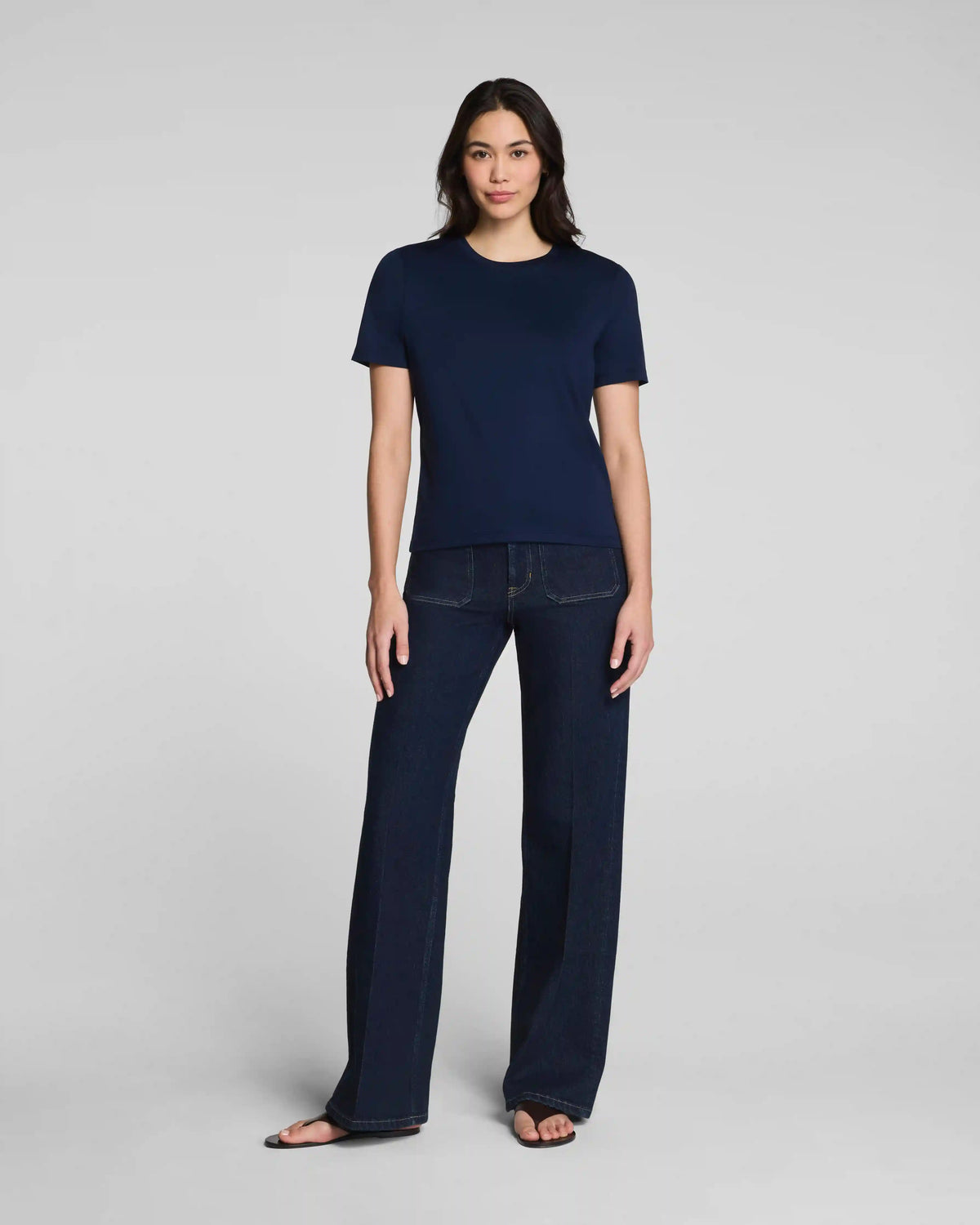 SPANXshape® Authentic 360 Mid-Rise Easy Flare Jeans with Patch Pockets