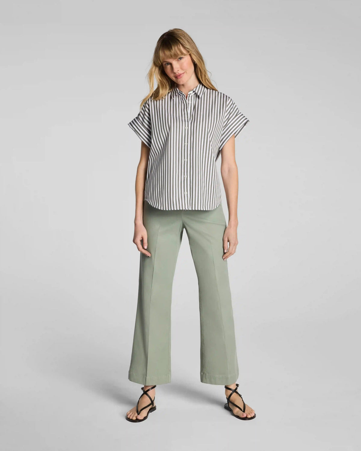 SPANXsupersmooth® Stretch Twill Cropped Easy Flare Pant | Sage Brush