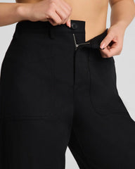 SPANXsupersmooth® Stretch Twill Utility Barrel Leg Pant with Patch Pockets | Classic Black