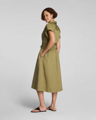 SPANX® Poplin Smocked Midi Shirt Dress | Olive Branch