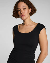 SPANXsmooth® Jersey Scoop Neck Ruched Midi Dress | Classic Black