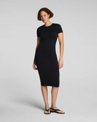SPANXsmooth® Jersey Crewneck Short Sleeve Midi Dress | Classic Black