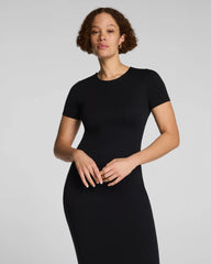 SPANXsmooth® Jersey Crewneck Short Sleeve Midi Dress | Classic Black