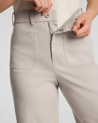 SPANXsupersmooth® Stretch Twill Wide Leg Pant with Patch Pockets | Bone