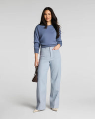 SPANXsupersmooth® Stretch Twill Wide Leg Pant with Patch Pockets | Himalayan Cloud