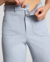 SPANXsupersmooth® Stretch Twill Wide Leg Pant with Patch Pockets | Himalayan Cloud