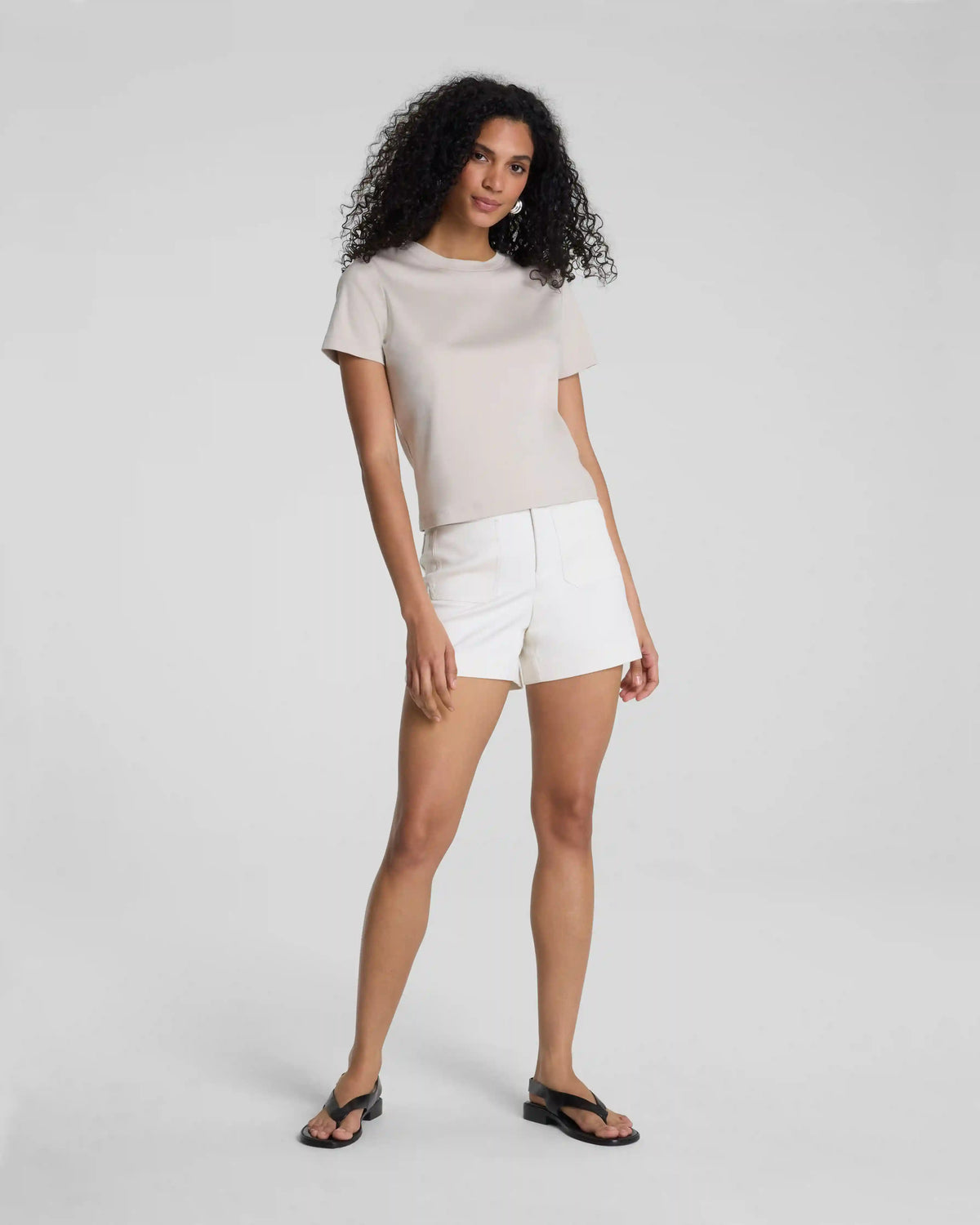 SPANXsupersmooth® Stretch Twill Short with Patch Pockets, 5" | Ivory