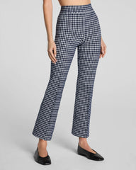 SPANXsupersmooth® PerfectFit Ponte Kick Flare Pant with Pintuck | Timeless Navy Gingham