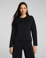 SPANX AirEssentials® Crewneck Long Sleeve Top | Very Black