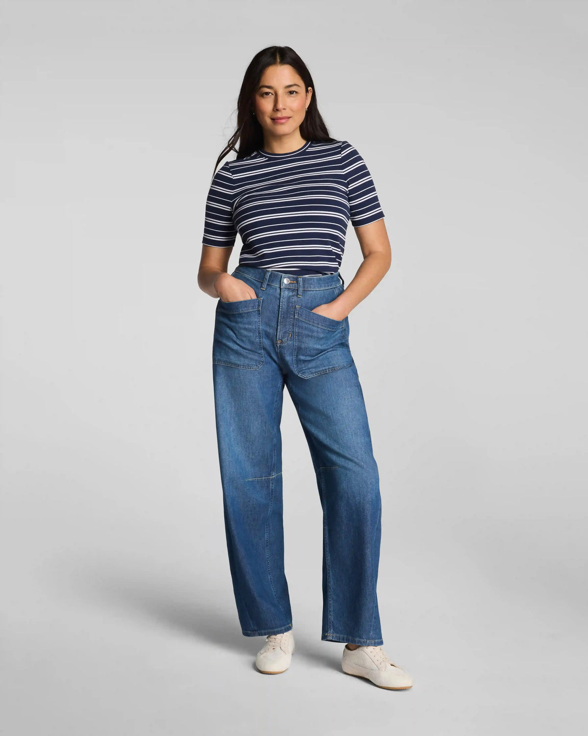 SPANXsupersmooth® Authentic 360 Lightweight Utility Barrel Leg Jeans | Oceanic