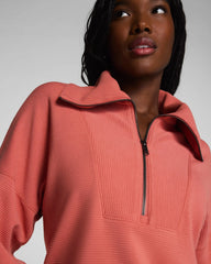 SPANX AirEssentials® French Rib Half Zip | Clay