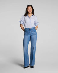 SPANXshape® Authentic 360 Mid-Rise Easy Flare Jeans with Patch Pockets