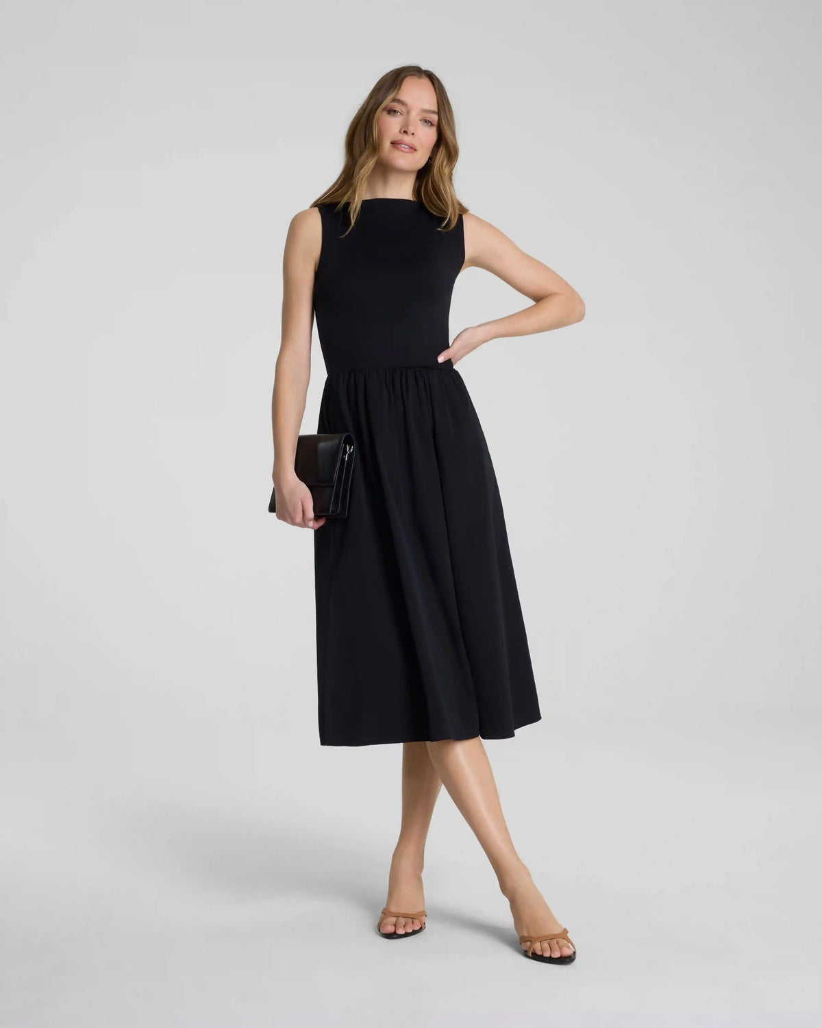 SPANXsmooth® Jersey High Neck Midi Dress | Classic Black
