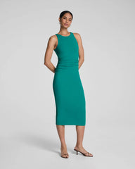 SPANXsmooth® Jersey High Neck Ruched Midi Dress | Jade