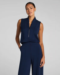 SPANX AirEssentials® Shawl Collar Half Zip Jumpsuit | Timeless Navy