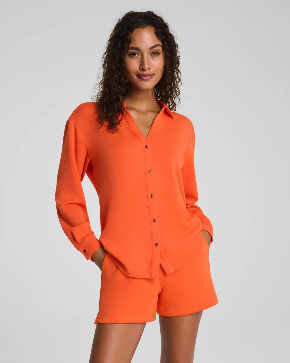 SPANX® AirEssentials® Oversized Button Down | Sunset Coral