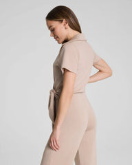 SPANX AirEssentials® Collared Tie-Waist Jumpsuit | Dune