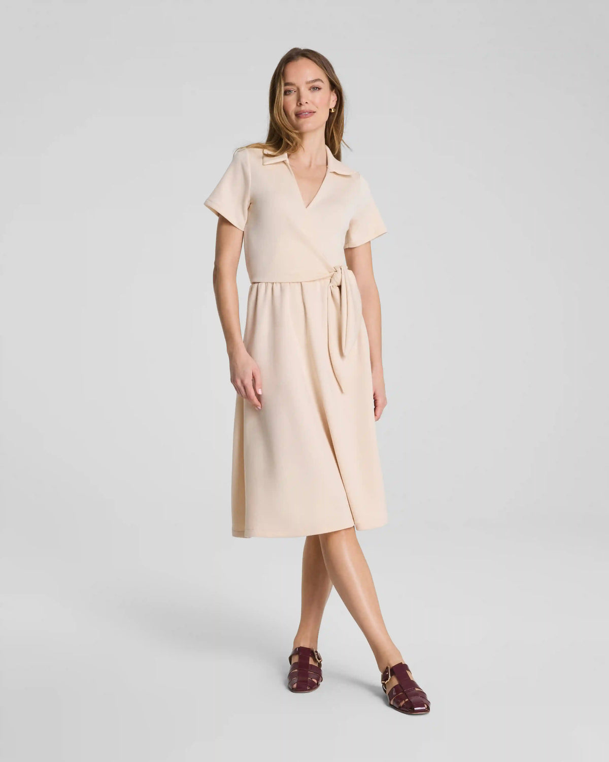 SPANX AirEssentials® Collared Tie-Waist Midi Dress