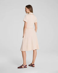 SPANX AirEssentials® Collared Tie-Waist Midi Dress | Toasted Coconut