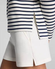 SPANX AirEssentials® Crewneck Long Sleeve Top | Powder/Timeless Navy Stripe