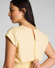 SPANX® Poplin V-Neck Smocked Midi Dress | Sunbeam