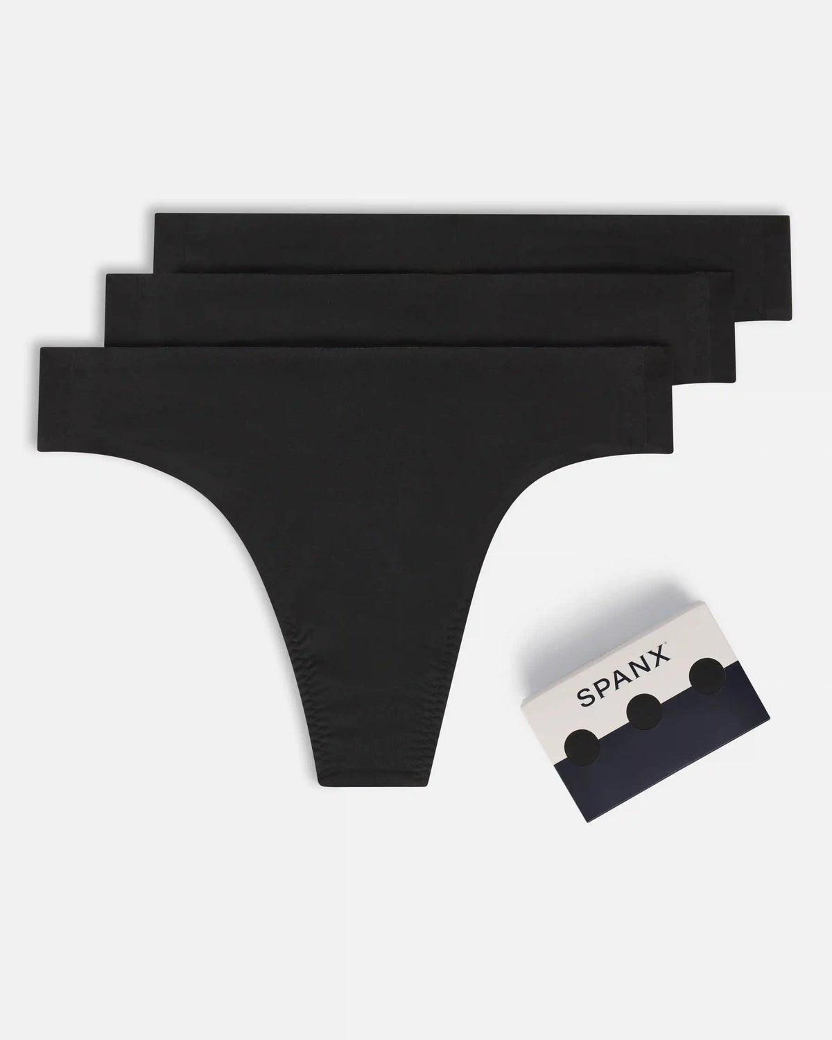 SPANXsmooth® Fit-To-You Supima® Cotton Thong 3-Pack | Very Black