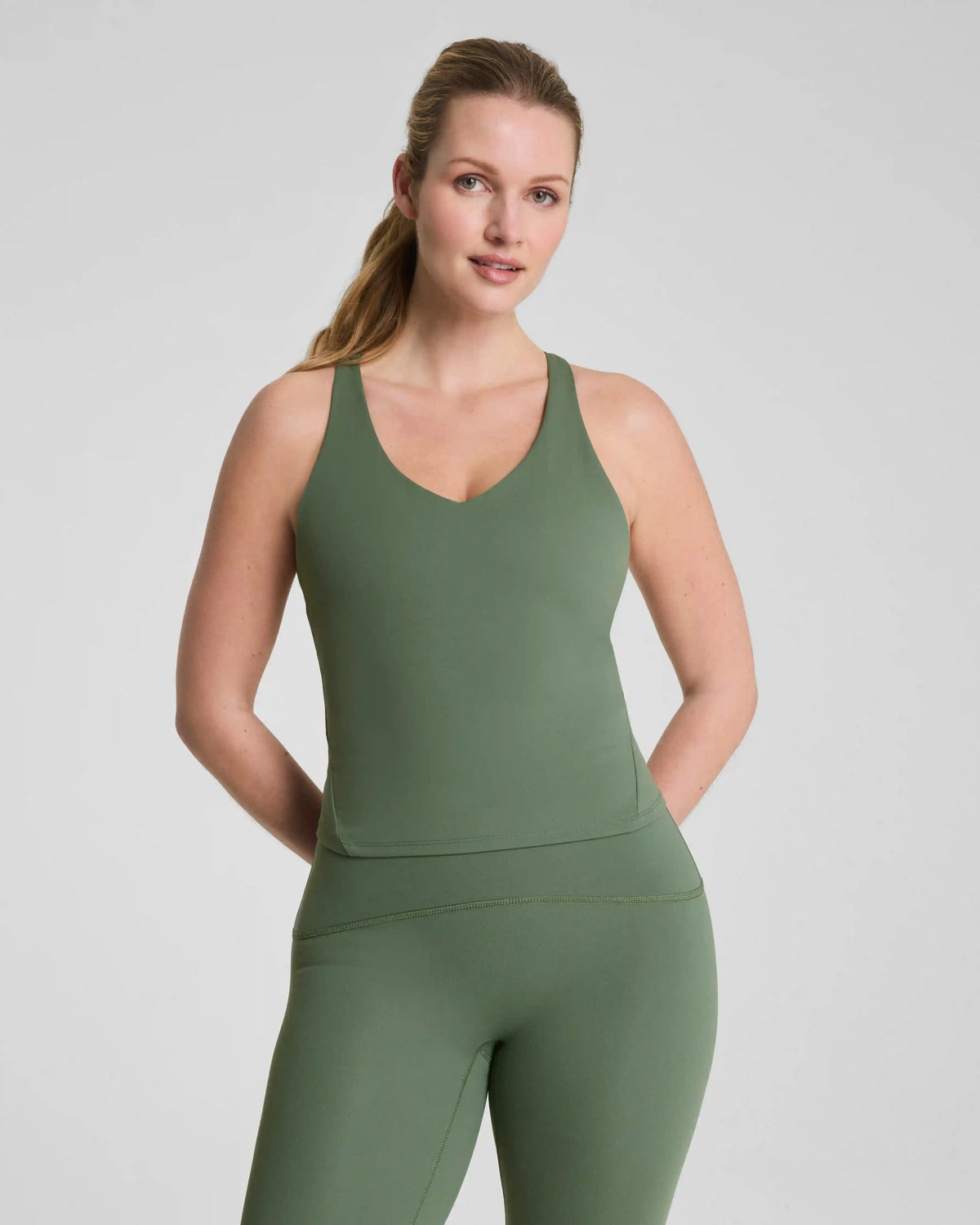 SPANX® BoostUp V-Neck Shelf Tank | Eucalyptus