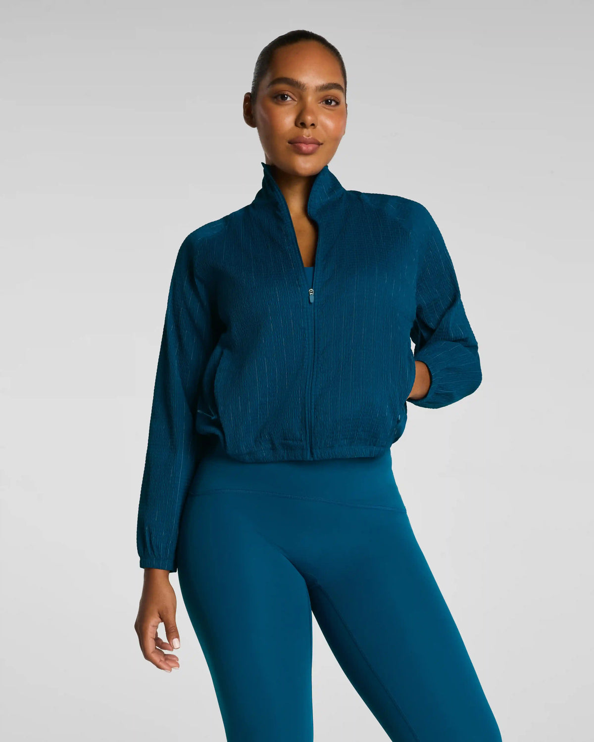 SPANX® BoostUp Glow Weave Full Zip Jacket | Deep Cove