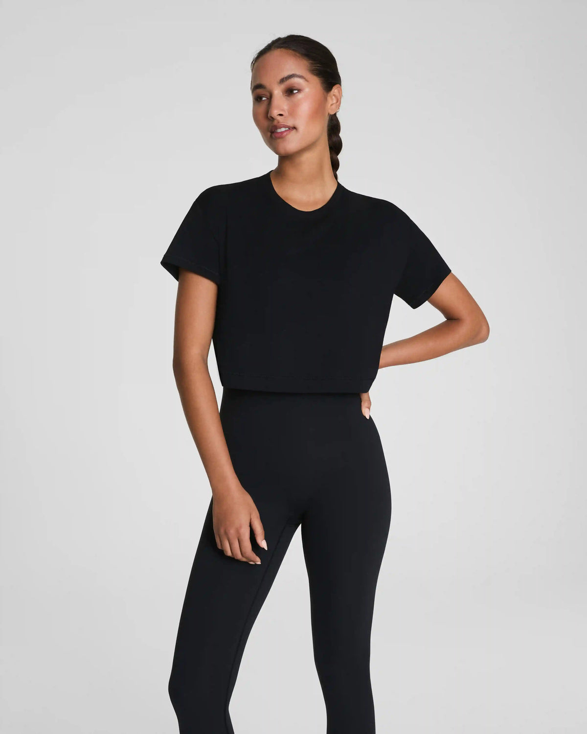 SPANX® BoostUp Cropped Tee | Very Black