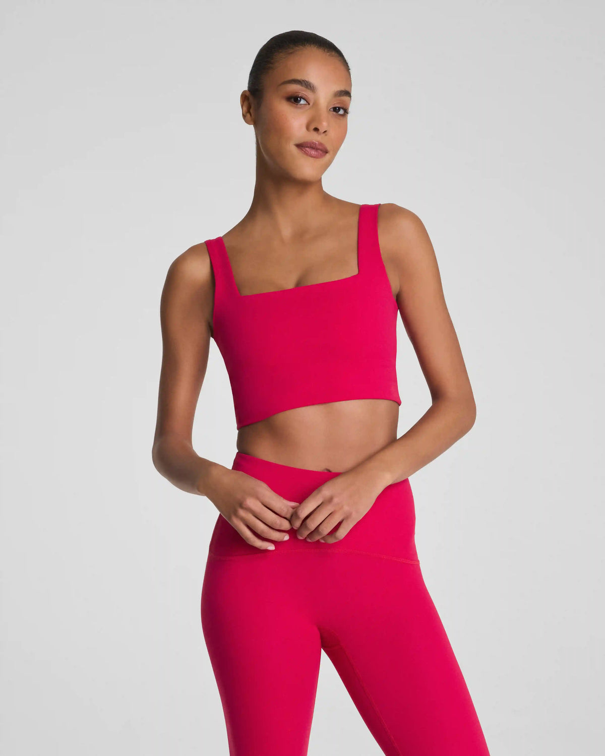 SPANX® BoostUp Cropped Square Neck Shelf Tank | Fuchsia