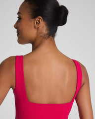 SPANX® BoostUp Cropped Square Neck Shelf Tank | Fuchsia