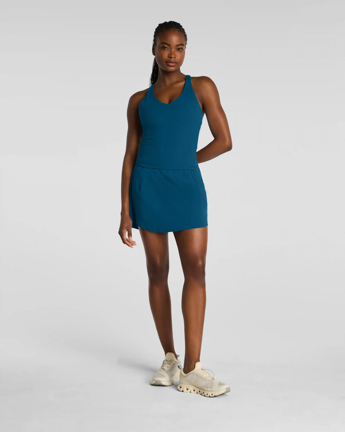 SPANXshape® BoostUp Pleated Skort, 16" | Deep Cove